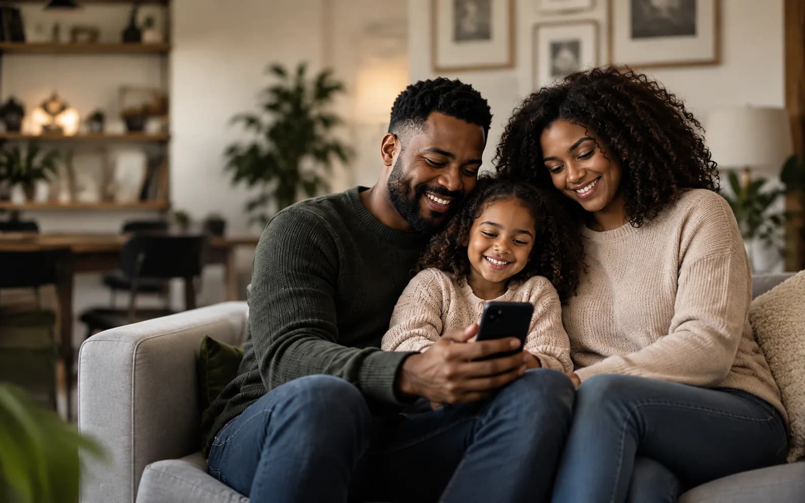 A family sharing an everyday moment together at home